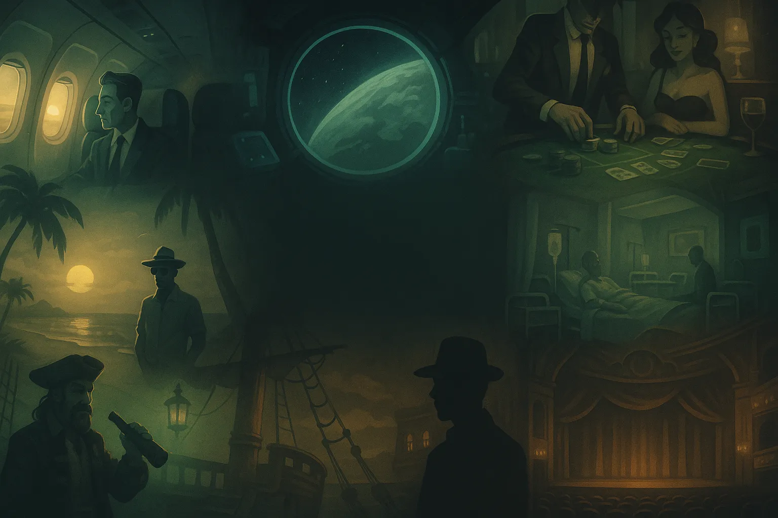 Cenários de espionagem em estilo noir
